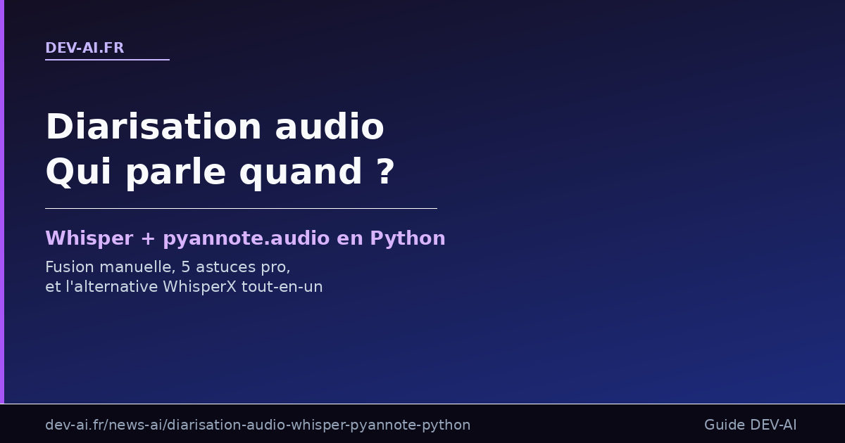 Diarisation audio avec Whisper et pyannote.audio en Python