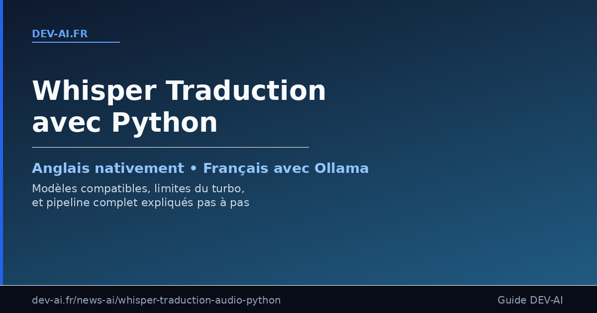 Whisper Traduction : traduire un audio vers l'anglais et le français en Python